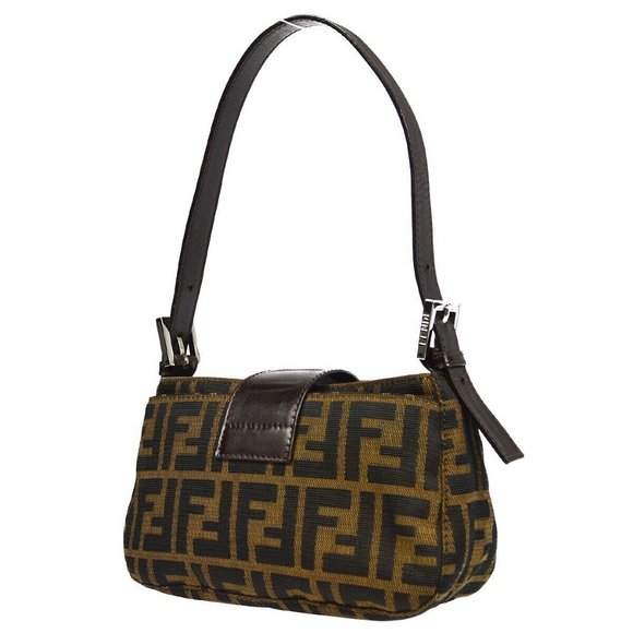 Authenticity Guaranteed FENDI Zucca Pattern Mini Handbag Brown Canvas - Picture 3 of 11